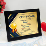 Customized Valentine Special Award frame With Certificate And Medal