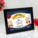 Customized Valentine Special Award frame With Certificate And Medal