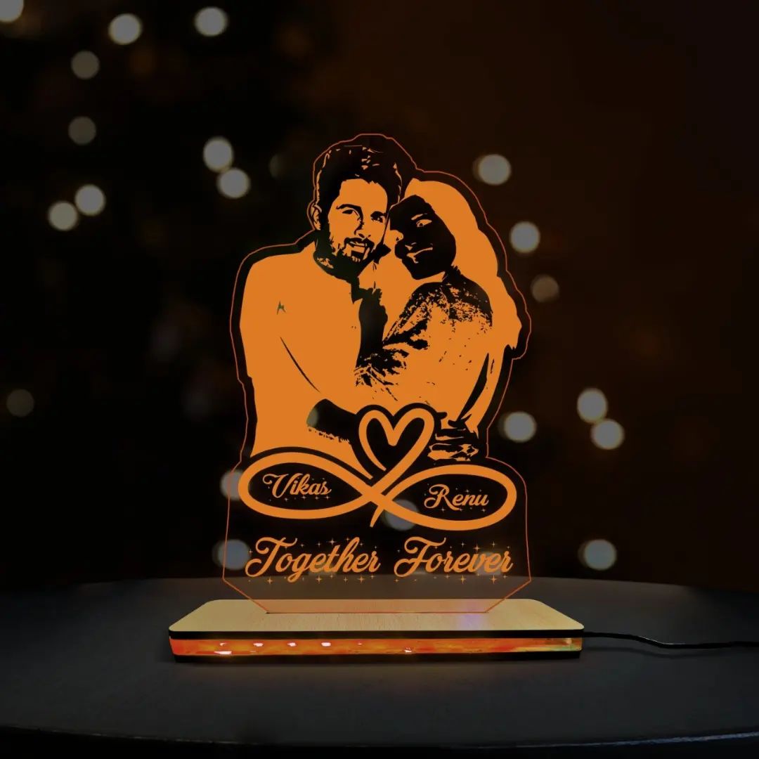 Acrylic Led Frame | photo engrave gift for couples | anniversary gifts