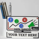 Customized Digital Marketer Table Top with Pen Stand | Digital Marketing Table Top | Personalized Penstand