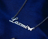 Customized name Pendent with butterfly