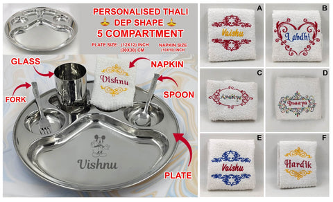 Personalized Thali Set - Kids Lunch Plate - Best Gift for Children