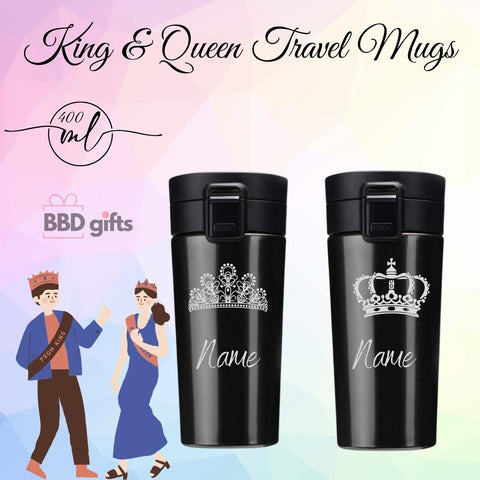 Personalized Couple Travel Mug | Couple Travel Mug | King Queen Travel Mug | Couples Gift | Romantic Gift For Anniversary | Wedding