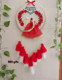Customized Bride & Groom Calendar Embroidered Hoop with Tassels