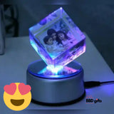 Personalized rotating crystal cube - Photo Cube