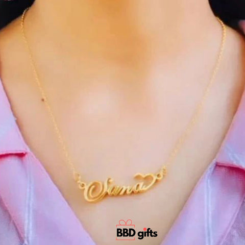 Customized gold plated name pendant