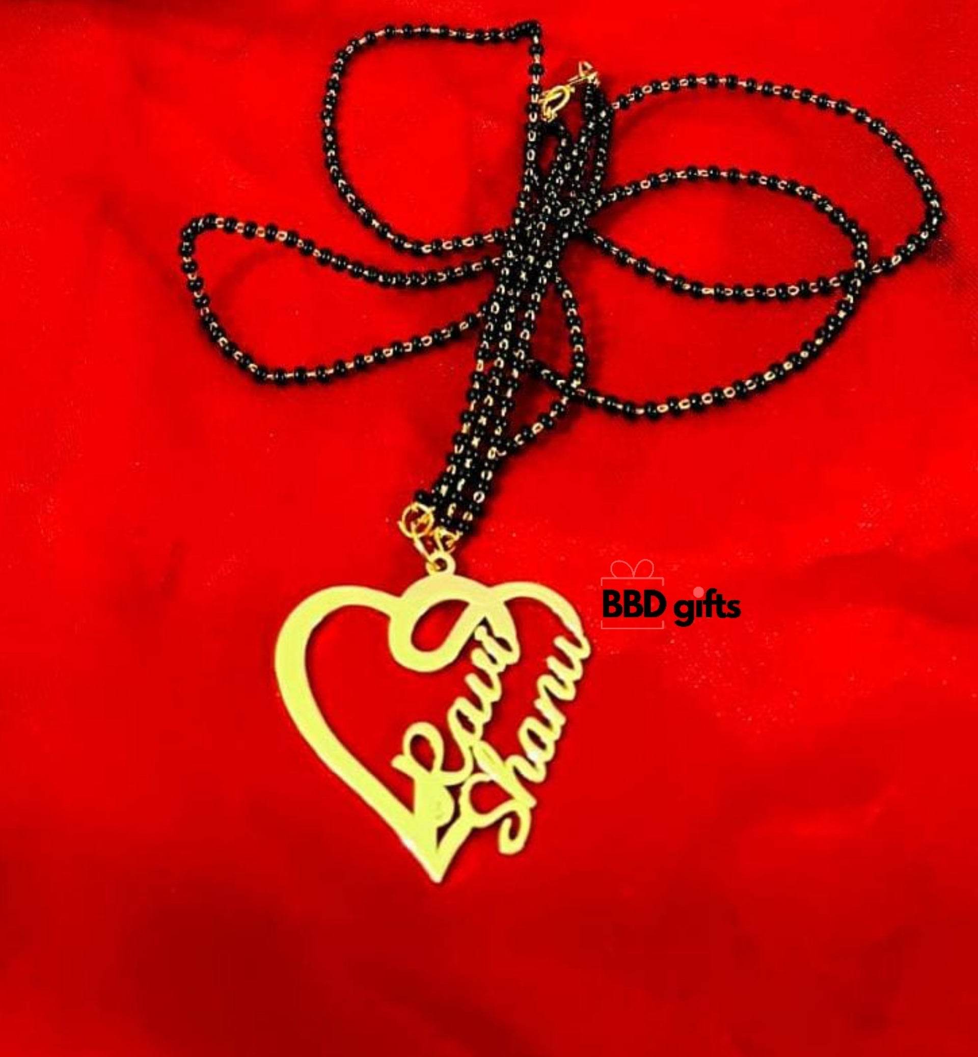 Couple Name Pendant Mangalsutra necklace Name Necklace Gift