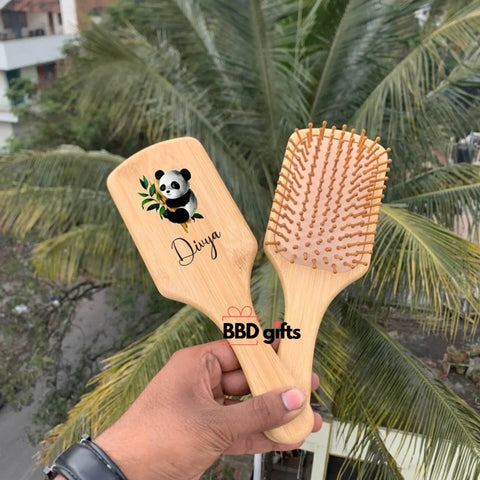 Bamboo Hair Brush For Healthy Scalp & Hair | Bamboo Comb - BBD GIFTS