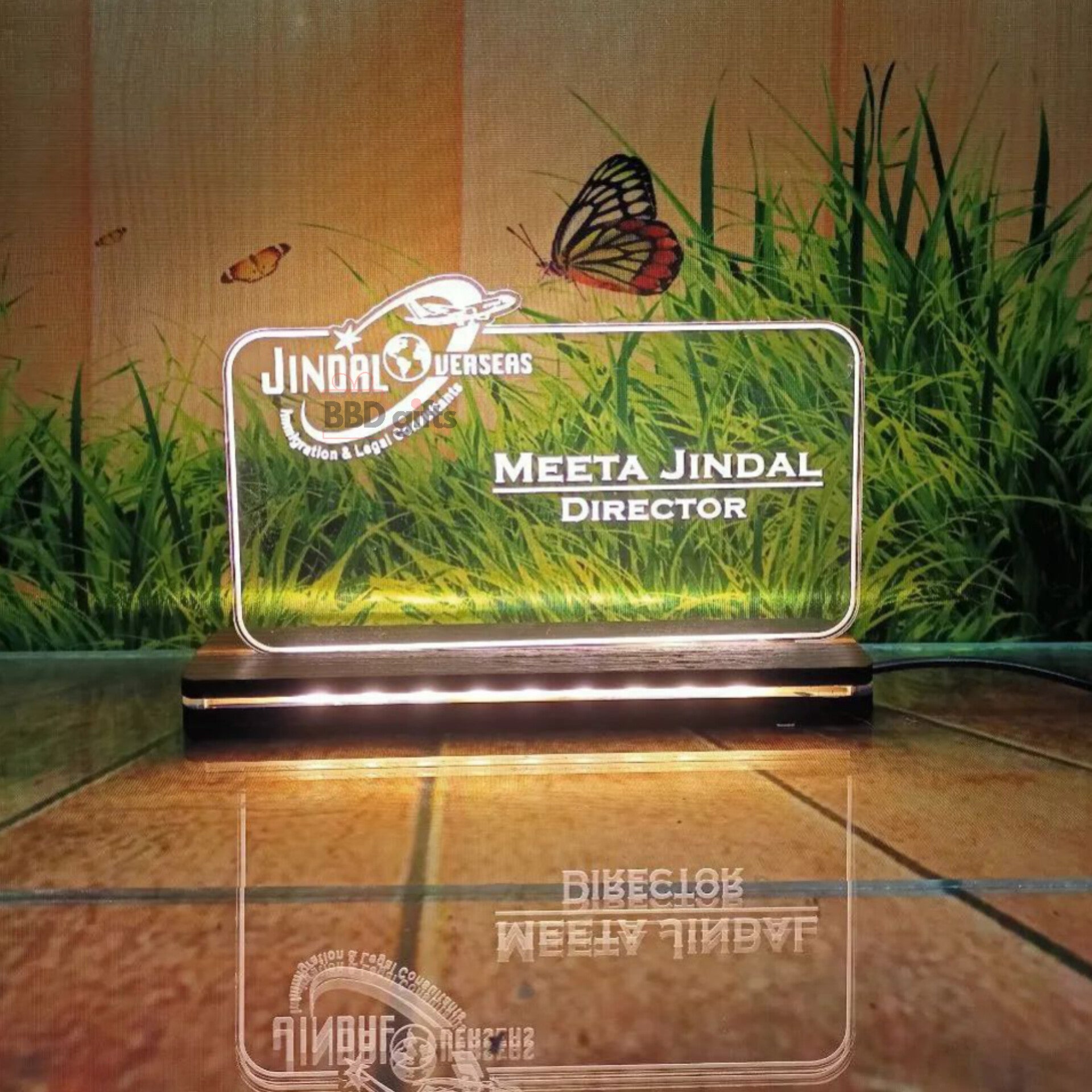 Personalized LED Name Plate For Director | Corporate Gifts | Customized 3DIllusion | Profession Gifts