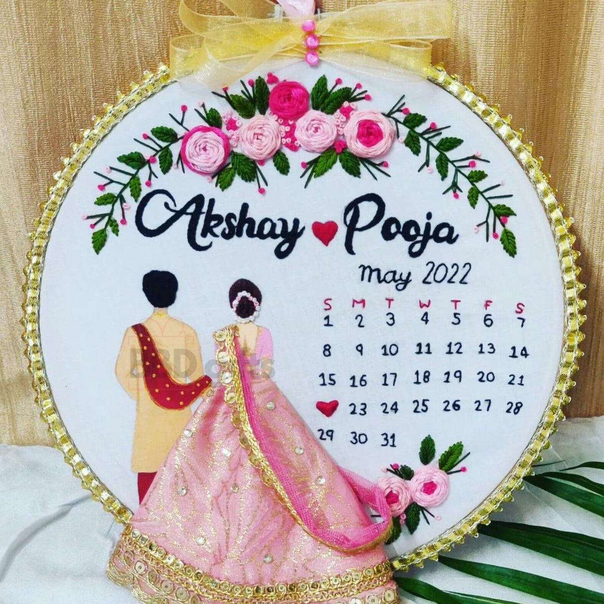 Customized Couple Hoop with Calendar | Gift For Couple | Best Wedding Gift Idea | Couple Gifts