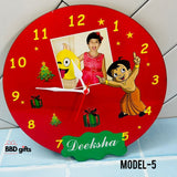 Customised Kids cartoon Wall Clock - Kids Personalized Wooden Wall Clock -
Personalised Gifts - Best Gifts For Kids