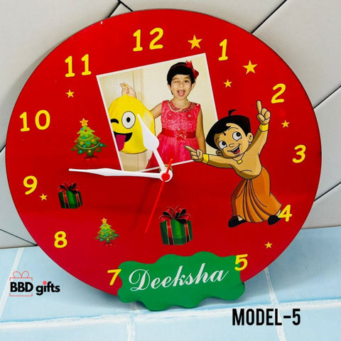 Customised Kids cartoon Wall Clock - Kids Personalized Wooden Wall Clock -
Personalised Gifts - Best Gifts For Kids - BBD GIFTS