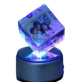 Personalized rotating crystal cube - Photo Cube