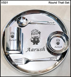 Round Thali Set - Gifts For Kids - Personalized Plate Set