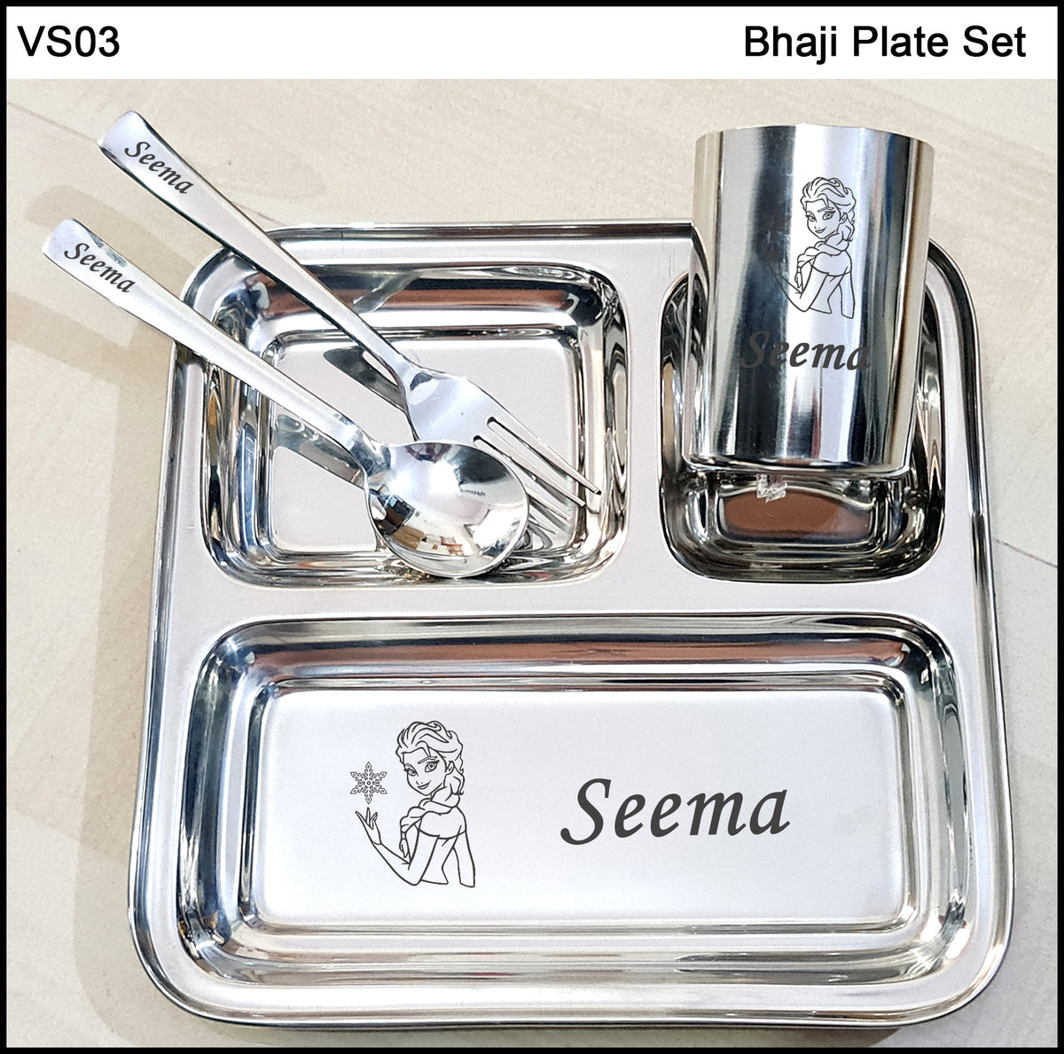 Bhaji Plate Set - Gifts For Kids - Personalized Plate Set