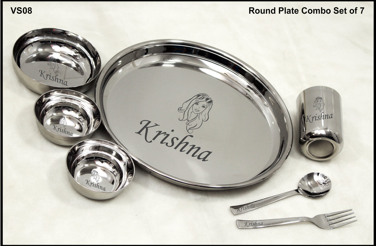 Round Plate Set - Gifts For Kids - Personalized Plate Set - BBD GIFTS