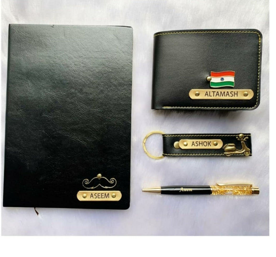 Customised Gift Set for Him l Leather Wallet, Keychain & Pouch – The  Signature Box