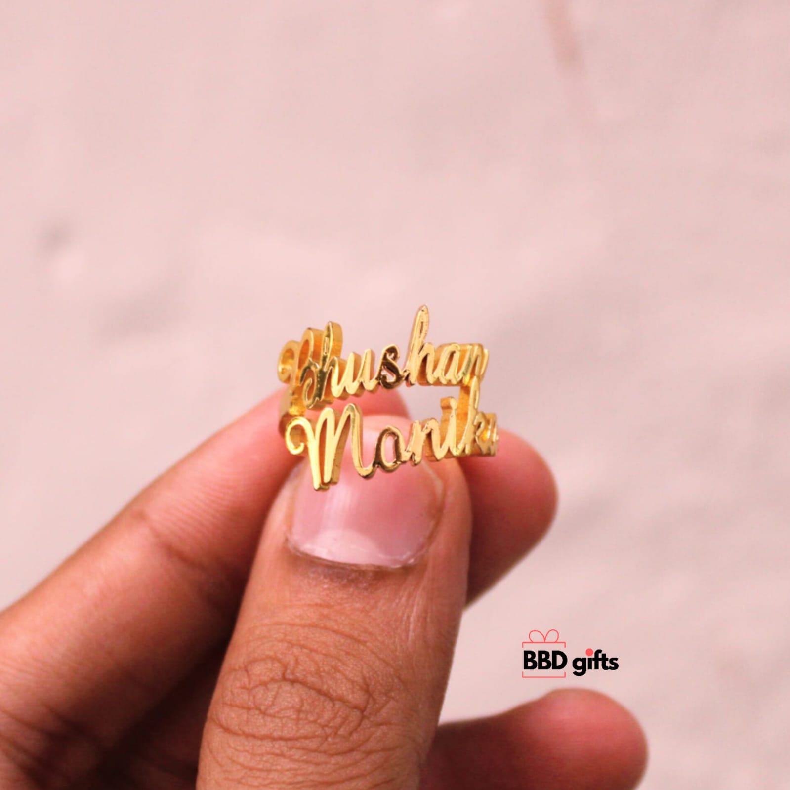 Buy Diamond Couple Name Ring, 14K Custom Two Name Ring, Personalised Double Name  Ring, Gold Filled Customised Name Ring, Couple Rings Online in India - Etsy