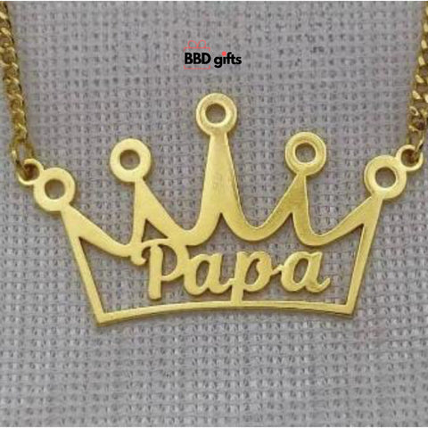 Customized Crown Name Pendant - BBD GIFTS