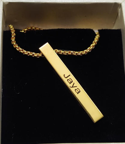 Customized Necklace With Bar Pendant