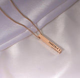 Customized Necklace With Bar Pendant