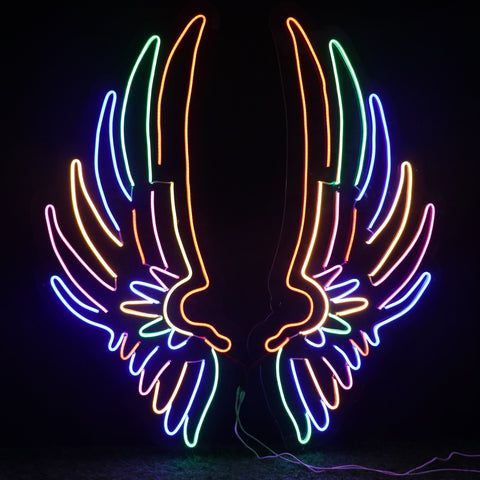 Customized led neon angel wings - Led neon signs - Custom neon sign - Led wings for wall