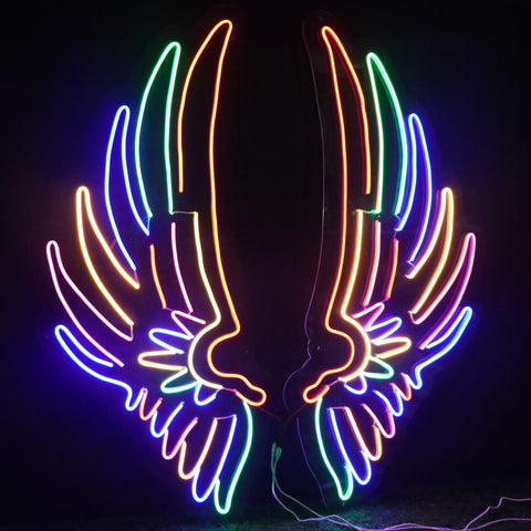 Customized led neon angel wings - Led neon signs - Custom neon sign - Led wings for wall