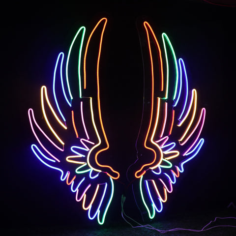 Customized led neon angel wings - Led neon signs - Custom neon sign - Led wings for wall