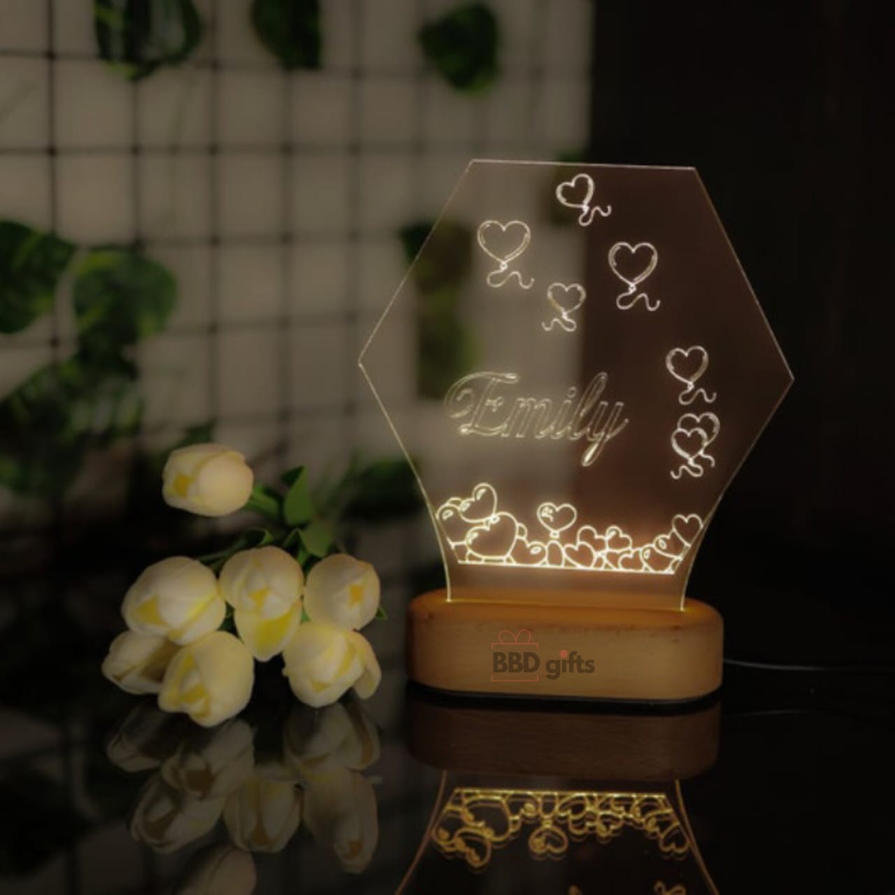 Engraved Picture LED lamp unique custom gift | MAKR Creations