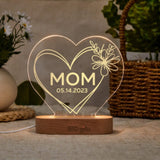 Mother's Day Gift For Her Personalized Night Light Led Heart-Shaped - Best Gift For Mom - Personalized Gift For Mom - Gift For Her