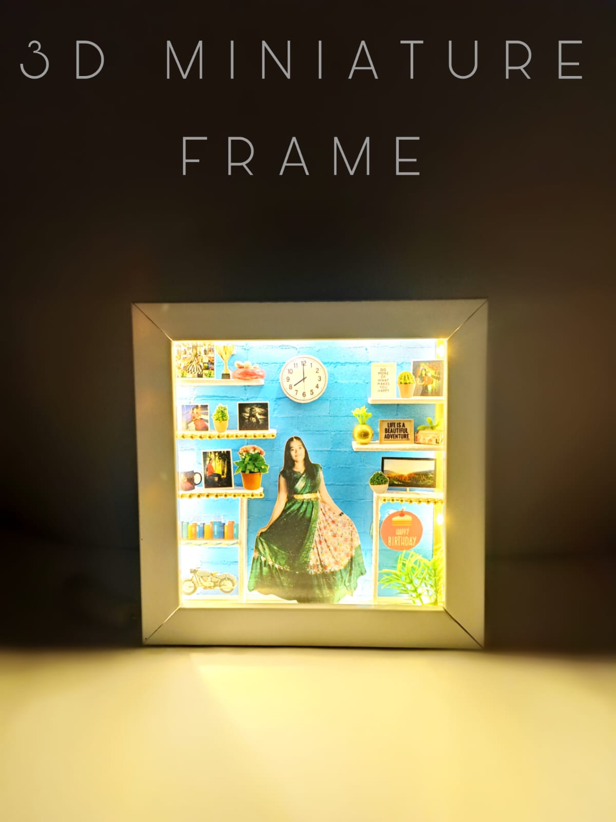 Miniature Box With Lights - Shadow Box - Birthday Gifts - Wedding Gifts - 3D Box With Lights