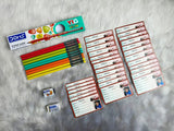 Kids pencils and book labels customised