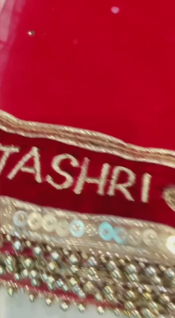 Bridal Name Embroidery Dupatta | Bride And Groom Name Bridal Dupatta | Custom Bridal Dupatta | Wedding Special