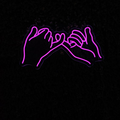 Pinky promise|Custom Neon Hands | Couple Hand neon sign | Couple Goals | Neon sign