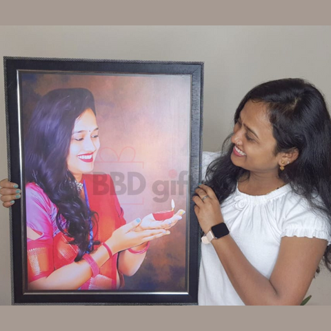 LED Oil Painting Photo Frame | Gift for her | Best Gift For Anniversary and Birthdays | LED Oil Painting Photo Frame